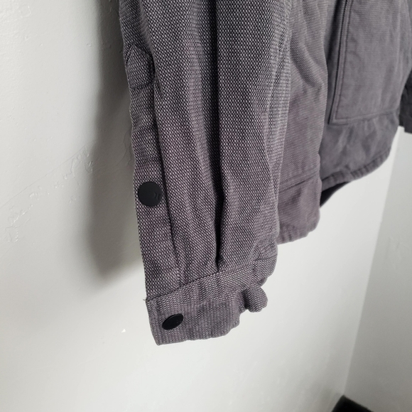 Hurley Boys Large Grey Button Up Jacket Black Fleece Lining Utility - Picture 6 of 7